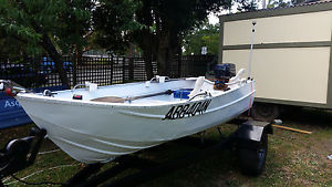 11ft Fishing Tinny Aluminium Boat with Trailer & 6hp Outboard Motor
