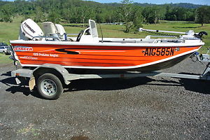 2010 STACER 429 PRO LINE ANGLER ALLOY BOAT 2012 40 E-TEC EVINRUDE SIDE CONSOLE