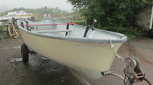 TIDY 16FT GRP BOAT WITH A ROAD TRAILER GREAT BOAT RIVER/SEA  FITTED ROD HOLDERS