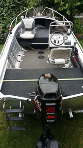boat Tinny fishing 50hp river lake bay 4.2 Quintrex wide body dory