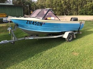 aluminium boat and trailer 25 hp suzuki sea hunter not jet ski 4wd truck tractor