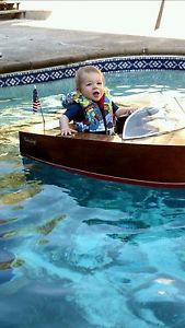 kid craft powerboat motorboat wood electric perfect gift toy collectible