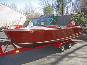 1966 18ft Century Resorter, mahogany open utility runabout