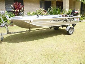 2012 QUINTREX 3.4 CARTOPPER, 8HP MERCURY MOTOR, EZY FOLD TRAILER tinny