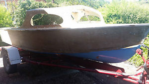 Old Wooden Boat Project - 1960's plywood - Refurbed Trailer included