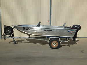 2015 QUINTREX 370 EXPLORER ALUMINIUM FISHING BOAT.VORTEX 15HP 2 STROKE. TRAILER.