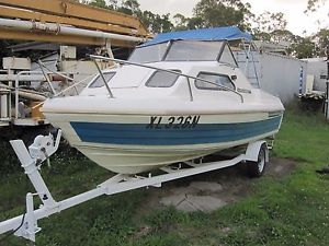 silver line boat ,1750 , half cabin , 90 hp evinrude, swap
