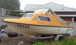 Steber 15ft Boat with 60hp Yamaha motor on trailer