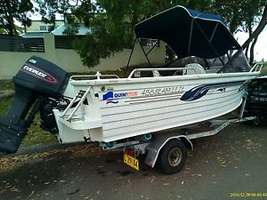 Quintrex 488 SEABREEZE aluminium boat with 70 hp Evinrude outboard motor