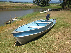 Tinnie boat 3.7 metre aluminium fishing boat & 2.3 hp Evinrude outboard motor
