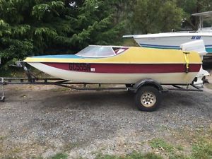 ski boat, Glastron 14ft catamaran, 90hp Johnson outboard