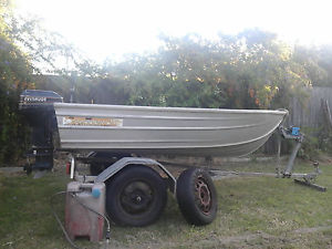 Seatrex aluminium Tinny Tender Dinghy on registered trailer