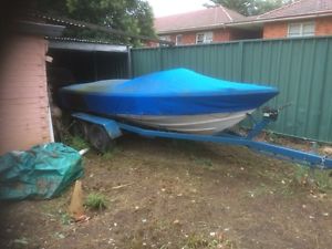 haines 17ft jetboat on disc brake trailer