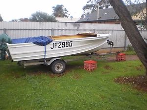 Excellent tinnie with re-cond. motor and trailer