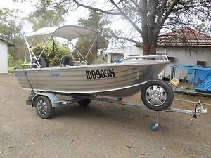 aluminum 3.8 blue fin,Sales gal trailer,25hp yamaha outboard,3hrs use