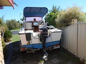 motorboat and trailer