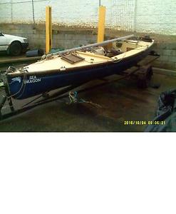 YACHT  DRAGON BOAT 18 Ft Bondwood/fibreglass Yacht NOW REGISTERED TRAILER