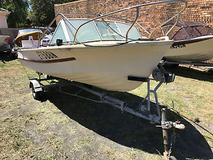 4.3M Quintrex Fishabout With Trailer & 25HP Evenrude. Always Garaged!