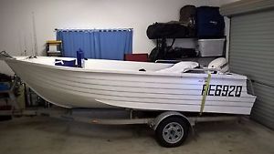 Polycraft Boat 4.55 Tiller Steer with Evinrude E-Tec 50 HP. Not quintrex stacer