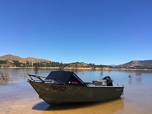 ALUMINIUM TINNIE FISH BOAT 50 HP SAVAGE 4.3 m REBUILT