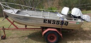 3.7mtr Aluminiun Stessl tinny 9.9 hp Evinrude