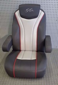 2015 Larson SS Black/Red/Silver Captains Helm Seat