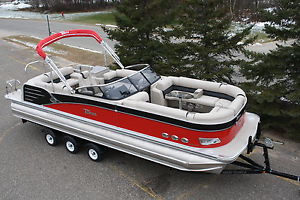 New windshield 27  triple tube pontoon boat with 300 Verado and trailer