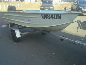 De havilland tinny 12ft boat trailer 8hp johnson outboard 11 months rego