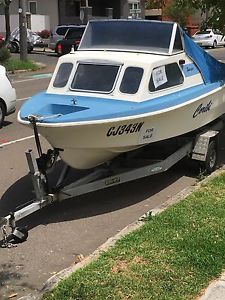 SAVAGE Tasman half cabin fiberglass boat 15 feet