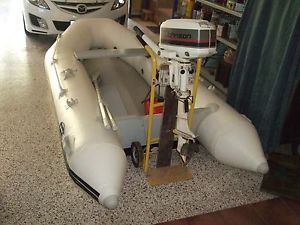 Inflatable 3.2 metre Aquila boat with 4hp Johnson outboard plus more