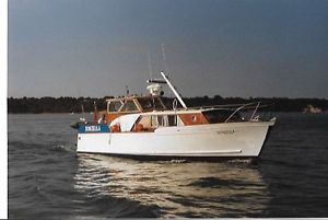 Classic 1965 Moody Tormentor class motor yacht.Twin Perkins HT 6354 turbo diesel