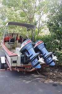 Sea fishing boat with twin Yamaha outboards
