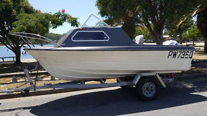 14.5 ft HALF CABIN OFFSHORE/FAMILY/SKI BOAT. 115hp Johnson, Trailer rego