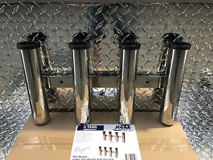 DELUXE SIDE MOUNT ROD HOLDER 4 WAY COMBING RACK 316 STAINLESS STEEL