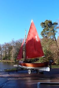 Classic Wooden Gaff Rig Sailing Boat