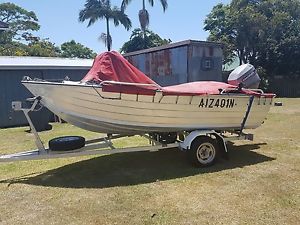 Stessl Aluminium Boat 4.3mt and trailer 50hp 4 stroke Mariner Motor