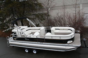 New 24 ft triple tube pontoon boat with high performance tubes.