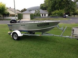 Savage 12 foot Aluminium boat w/ 9.9 four stroke Mercury engine