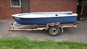 3.6M BOAT & TRAILER - FISHING - FIBERGLASS DINGY TINNY TINNIE