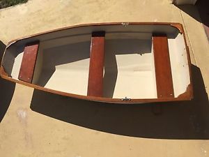 Gorgeous 8 ft. Fiberglass Dingy with Wood Trim and Brass Fittings