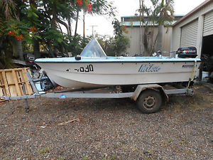 PONGRASS HUSKY 14FT FIBREGLASS RUNABOUT ON GALV TRAILER