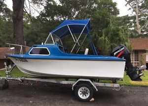 14ft half cabin boat 75hp mercury
