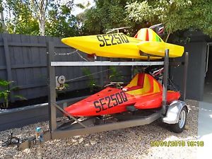 TWO UNIQUE SPEED BOATS WITH MERCUURY 30HP OUTBOARD MOTORS & TRAILER