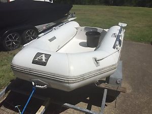 RIB Boat Dingy Fiberglass bottom 2.5m & Trailer   Very Slow Leak in one bladder