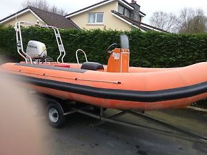 Avon? 5 mtr rib honda 4 stroke engine galv trailer fishing dive boat