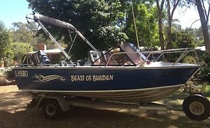 Savage 4.9 m Aluminium Boat, New Yamaha 60 Hp Motor, 5hp Aux + all safety gear