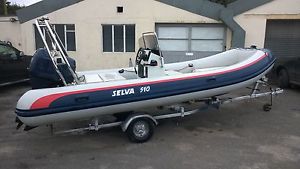 Rib Boat Selva 5.1m Selva 80Hp Outboard and Trailer Speed Boat Rigid Inflatable