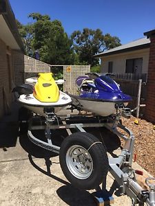 Yamaha wave runner gp1200 & seadoo GTI Jet skis & double trailer image 1