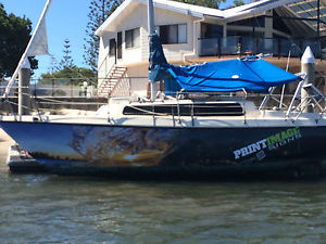 ROBERTS YACHT 25FT 86 SLOOP KITCHEN TOILET SHOWER LIVE ON BOARD YANMAR HULL WRAP
