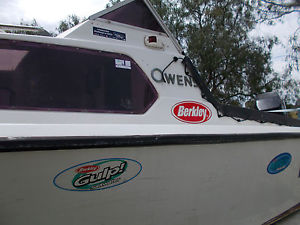 boat owens double hull fibre glass half cab